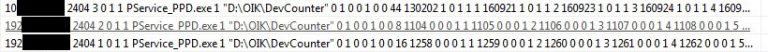 The configuration strings embedded into the executable.