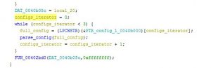 The execution of the parsing of each configuration string.